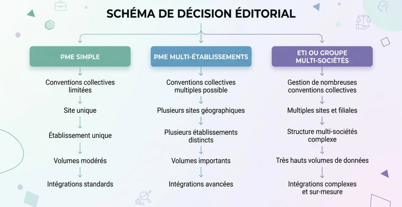Schéma de décision selon la complexité de l'organisation de paie BTP